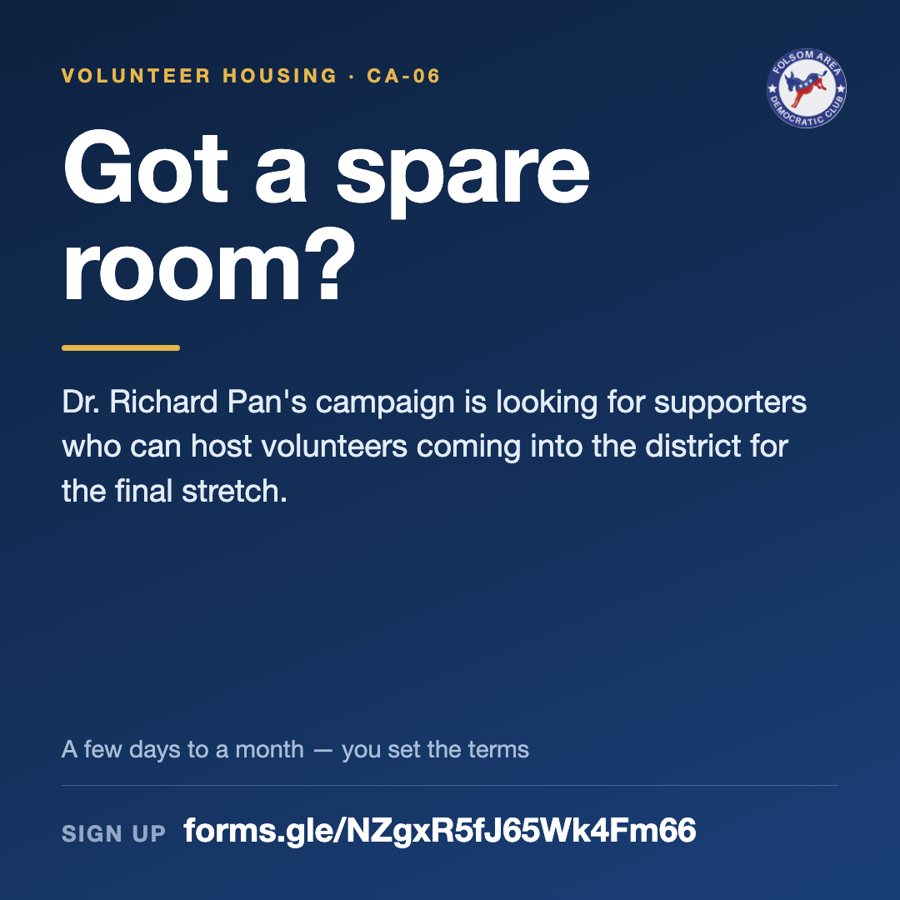 Host a volunteer for Dr. Pan